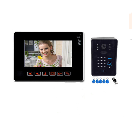 高清有線刷ID卡密碼可視對(duì)講門鈴 別墅夜視可視門鈴